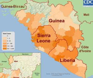 West Africa Distribution Map. 