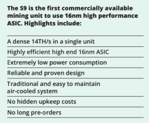 Bitmain S9 Announcement