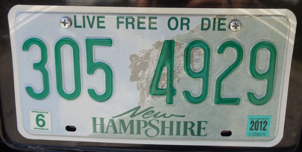 New Hampshire License Plate