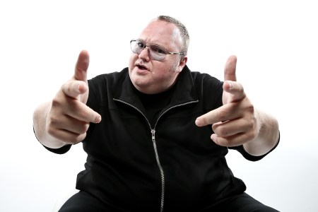 AUCKLAND, NEW ZEALAND - APRIL 26: (EXCLUSIVE COVERAGE) MEGA Limited founder, Kim Dotcom poses during a portrait session at the Dotcom Mansion on April 26, 2013 in Auckland, New Zealand. MEGA Limited this year launched cloud storage service 'Mega.co.nz', the successor to the controversial file sharing service 'Megaupload.com' shut down by the US Department of Justice in January 2012. (Photo by Hannah Johnston/Getty Images)