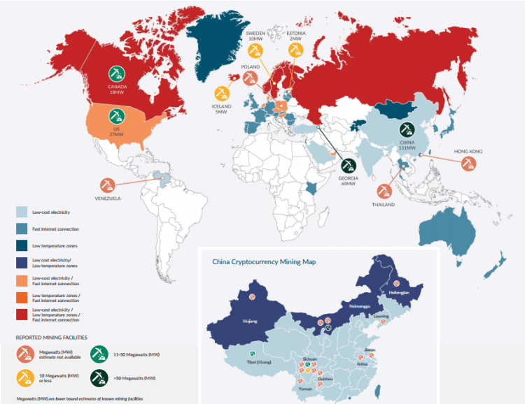 Cryptocurrency mining by country