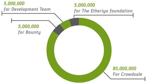 Etheriya (RIYA) token distribution