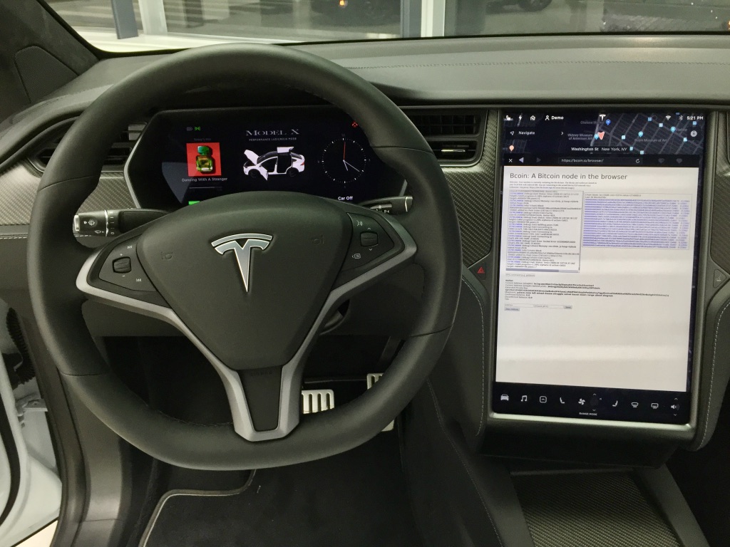 bitcoin node in tesla