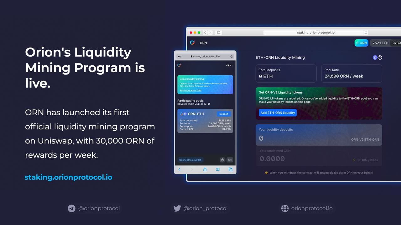 Orion Protocol Launches Its Liquidity Mining Program on Uniswap