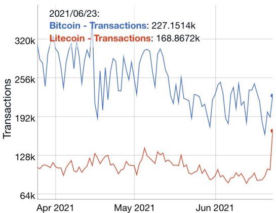 Litecoin vs. Bitcoin transactions