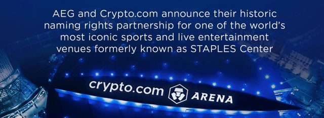 Crypto.com's new arena imagery