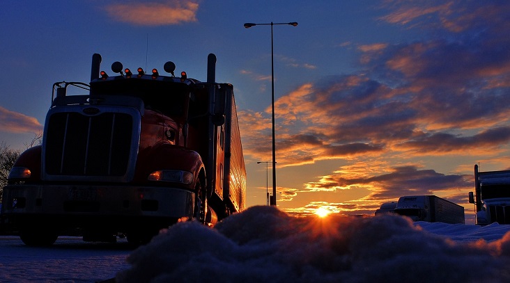 Canadian truckers in the afternoon