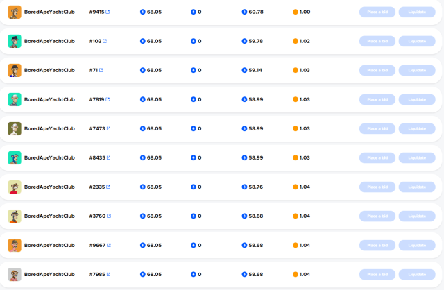 Bored Apes NFT Liquidation