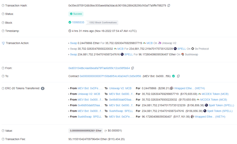 Ethereum Transfer Data