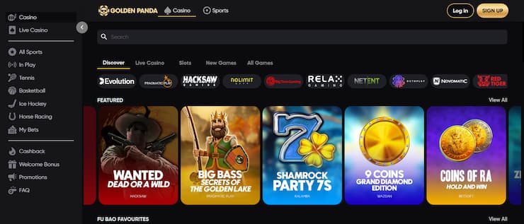 Golden Panda is a brand new high RTP casino.