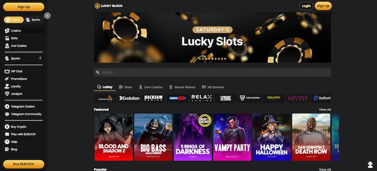 Lucky Block is one of the best payout online casinos right now.