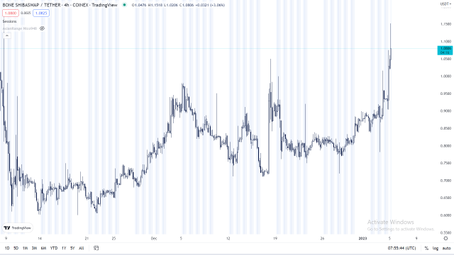 Bone price chart on TradingView