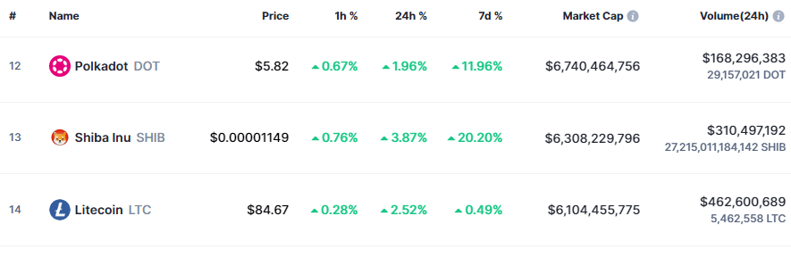 Shiba Inu Market Cap