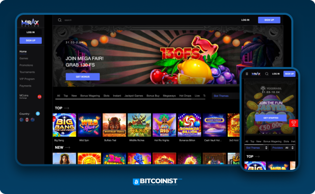 Mirax Casino Bitcoin Bonus