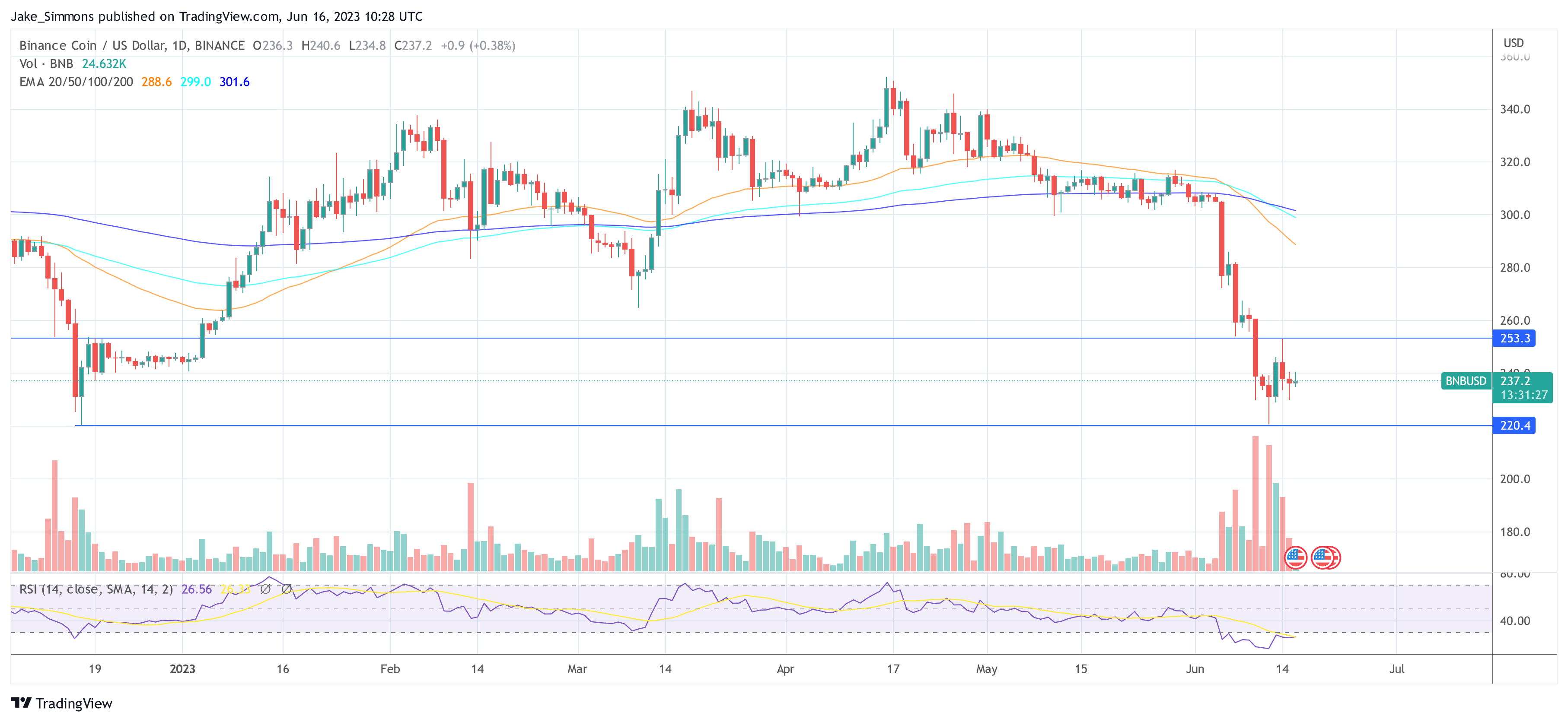 Binance Coin BNB price