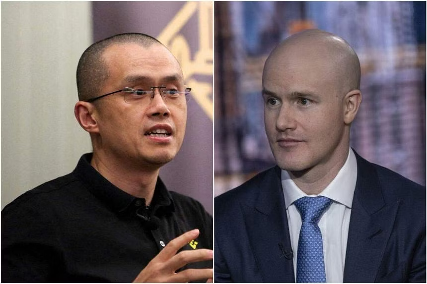 Coinbase CEO Armstrong and Binance CEO CZ