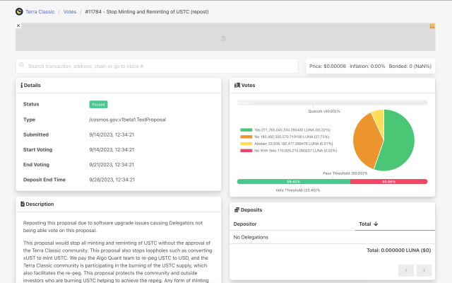 Terra Classic USTC proposal