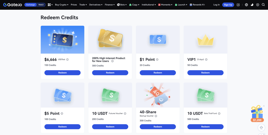 Gate.io reward center