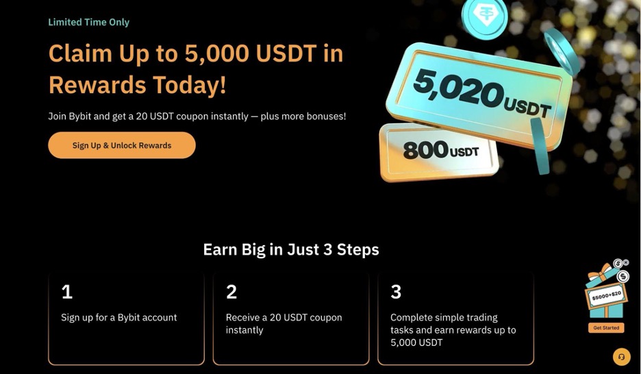 Bybit bonus page screenshot