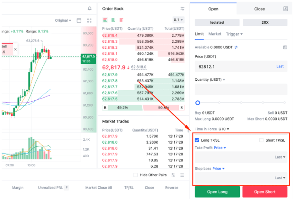 MEXC crypto stop loss