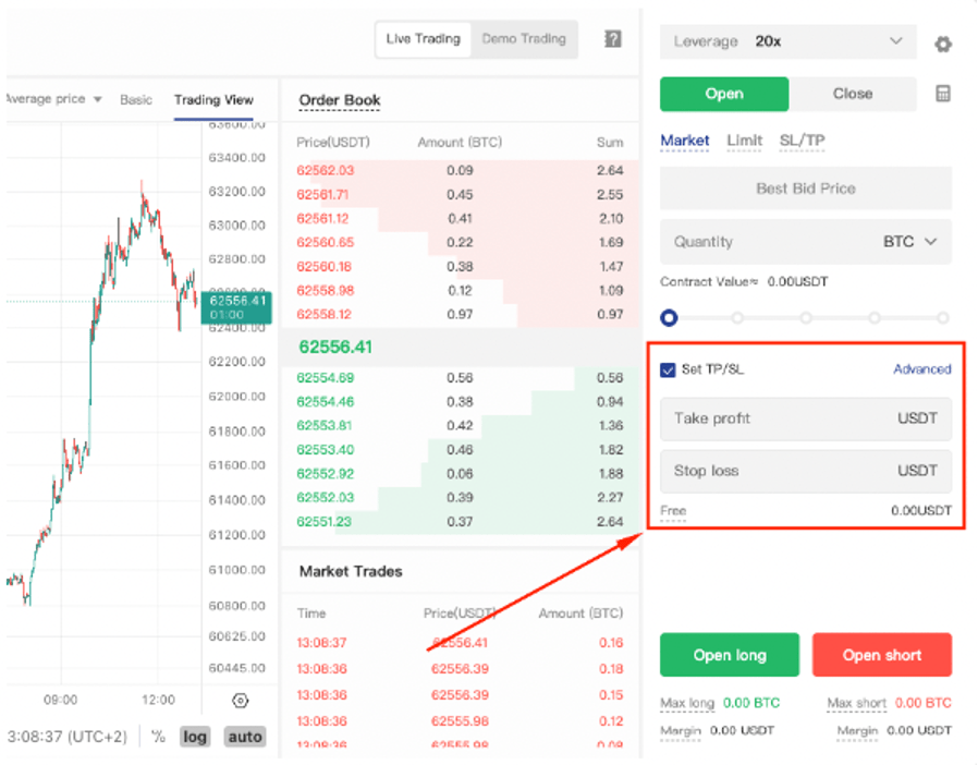 BTCC crypto exchange stop loss