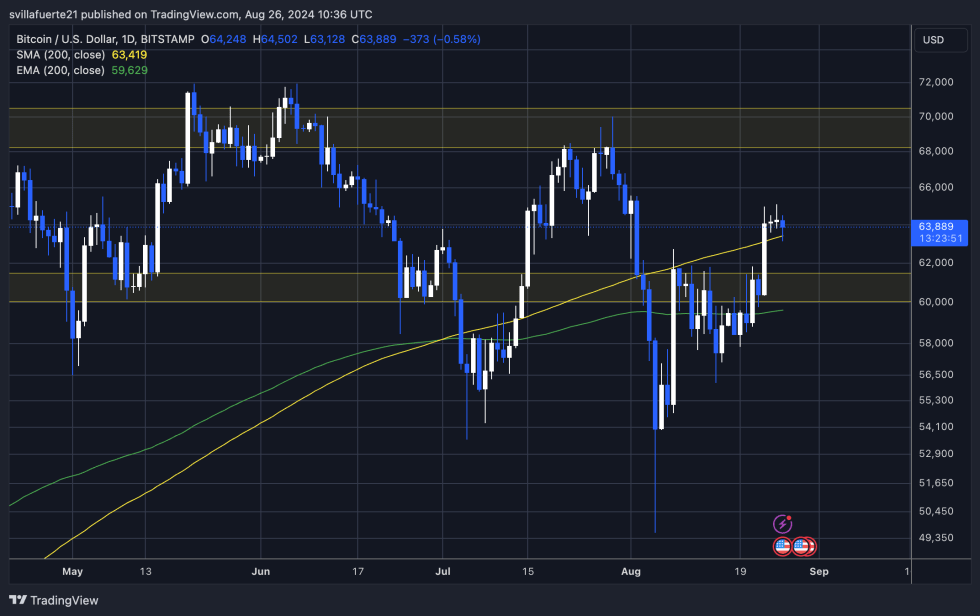 BTC trading above 1D 200 MA