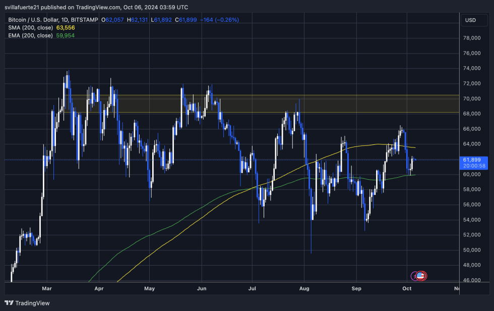 BTC holding above the 1D 200 EMA. 