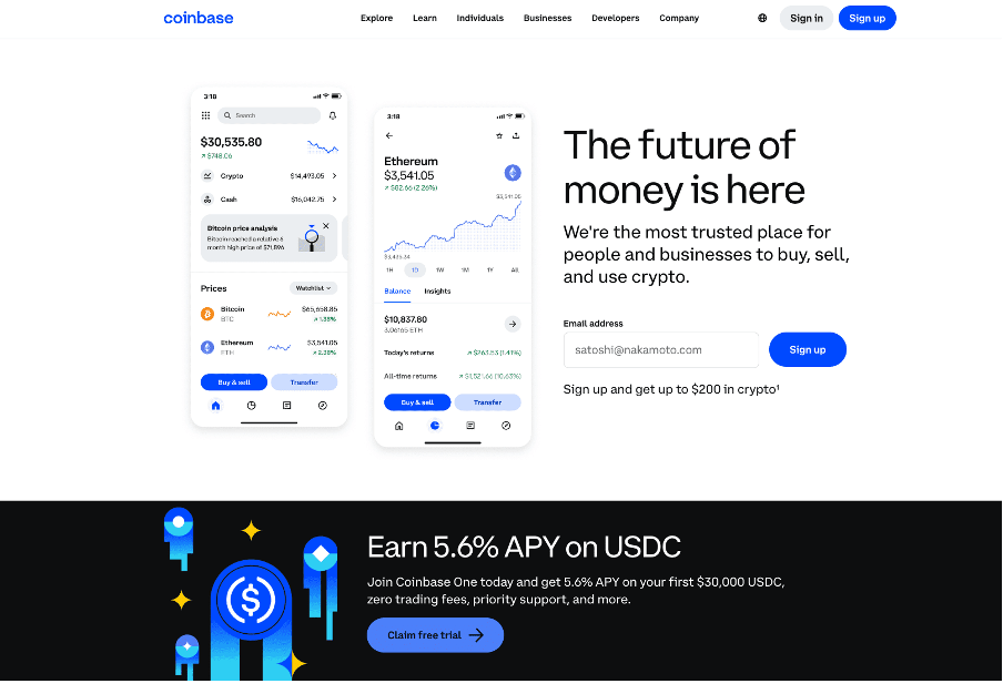 Coinbase website