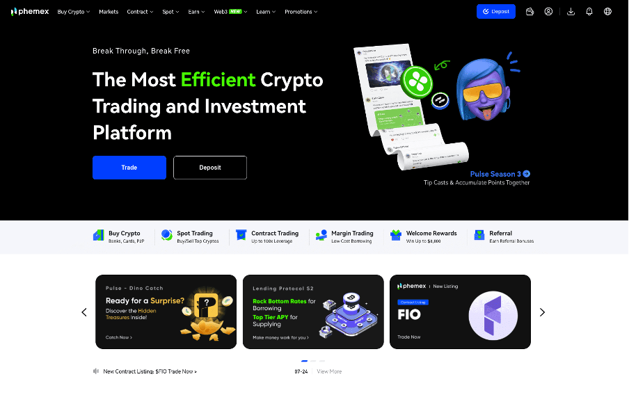 Phemex website