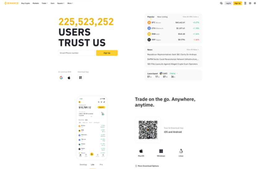 Binance website 