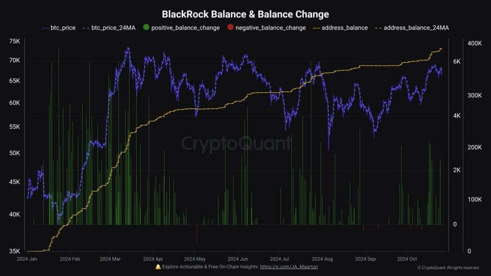 BlackRock Bitcoin Balance & Balance Change 