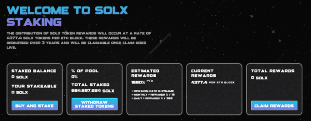 Solaxy staking rewards