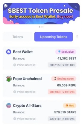 Best Wallet upcoming tokens list