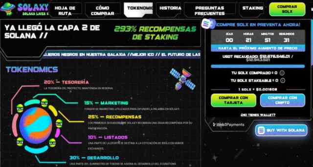 El proyecto Capa 2 de solaxy se acerca a los 13 millones de dólares en preventa