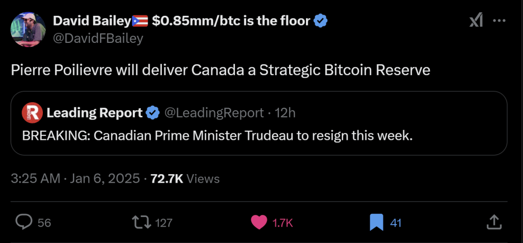 Pierre Poilievre Bitcoin Reserve