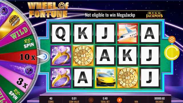 A screenshot from Mega Jackpots Wheel of Fortune on Air by IGT