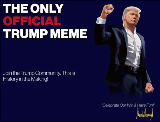 $TRUMP coin’s marketing slogan