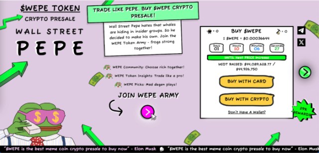 Wall Street Pepe $WEPE website