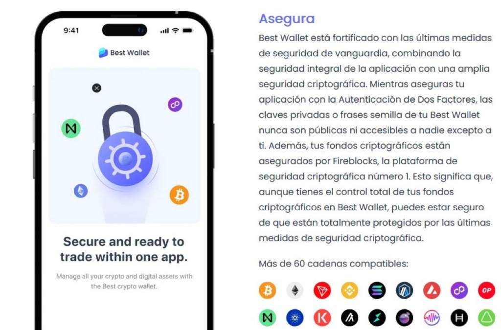 Best Wallet integra medidas de seguridad de vanguardia.