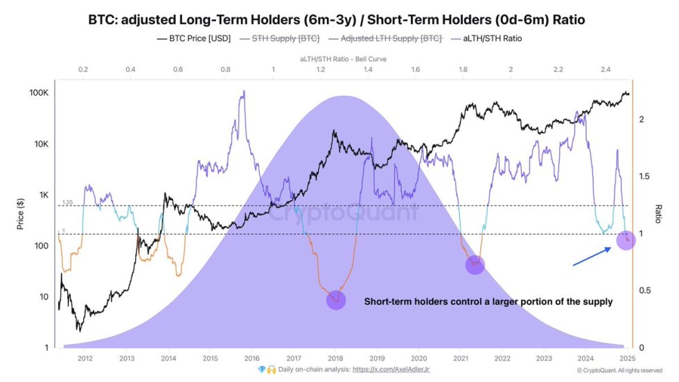 Bitcoin LTH and STH ratio | Source: Axel Adler on X