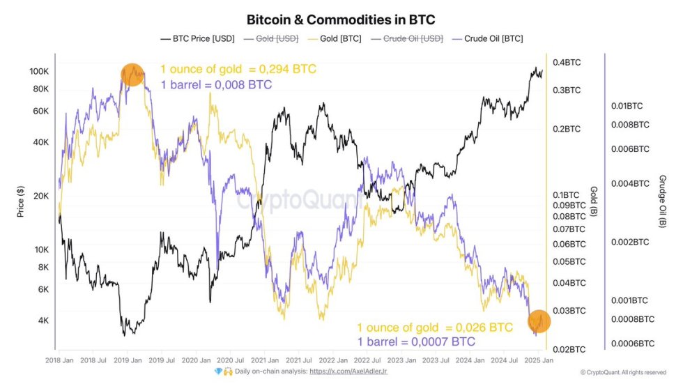 Bitcoin & Commodities in BTC | Source: Axel Adler on X