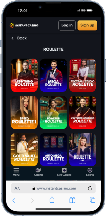 instant casino live roulette