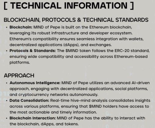 MIND of pepe technical information