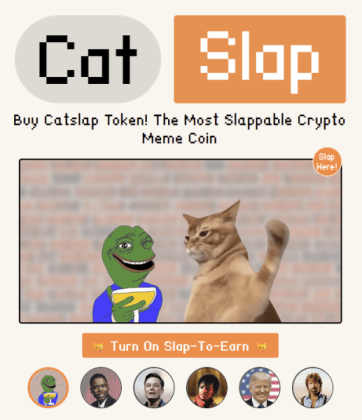 Catslap slap-to-earn game