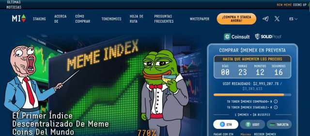 $MEMEX es el primer Índice Descentralizado de memecoin.