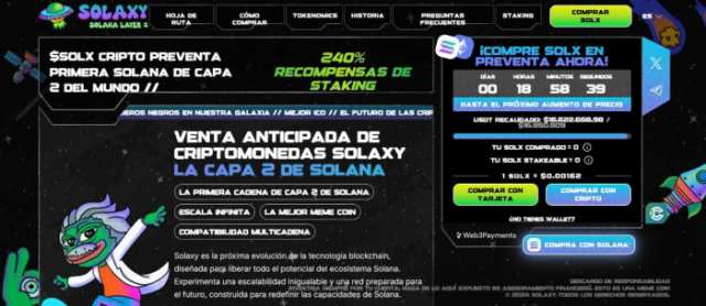 La preventa de Solaxy alcanzó los 16.6 millones de dólares.