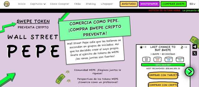 La preventa de $WEPE superó los 59.2 millones de dólares y es la memecoin favorita de Trump