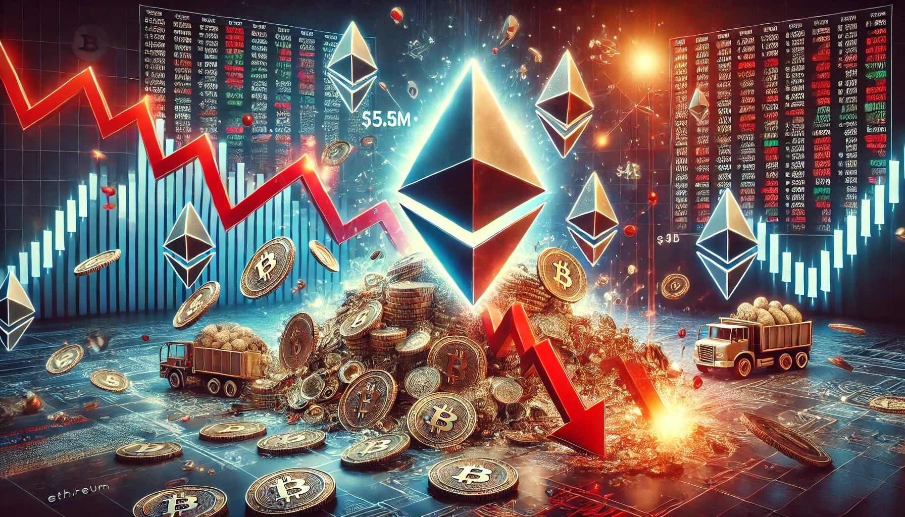 $55.8M In Ethereum Longs Wiped Out In One Hour As Futures Open Interest Plunges $4.6B – Details