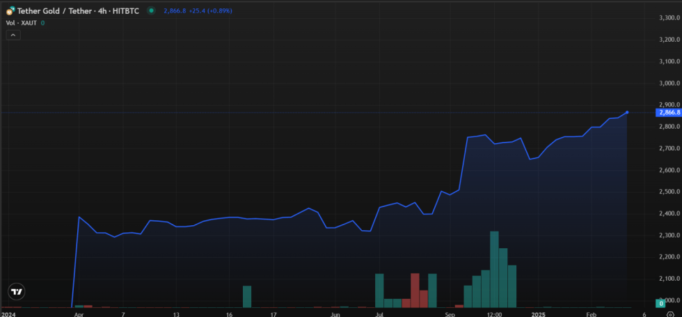 Grafico Tether Gold - Fonte TradingView