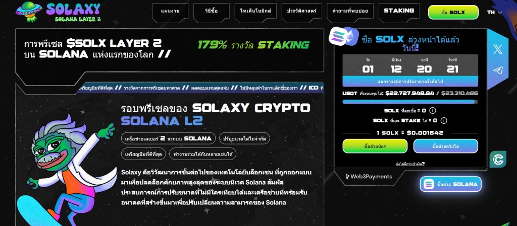 Solaxy: นวัตกรรมและการพัฒนาที่สนับสนุนการเติบโตของ Solana